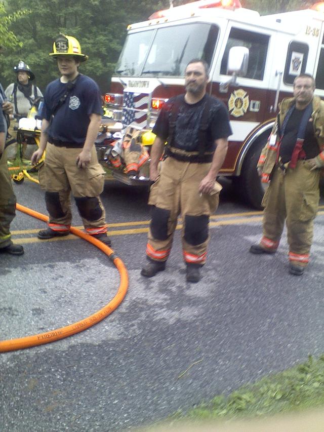 Firefighters Moore, Fitzgerald and Hahn